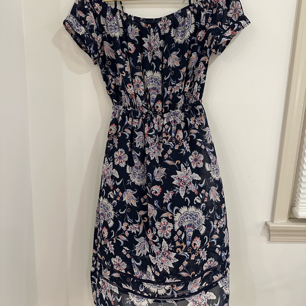 Lucky Brand Navy Floral Midi Dress